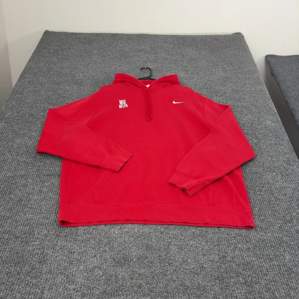 NFLPA Nike Hoodie Mens XXL Red Cotton Polyester Fleece Sportswear Athletic Style